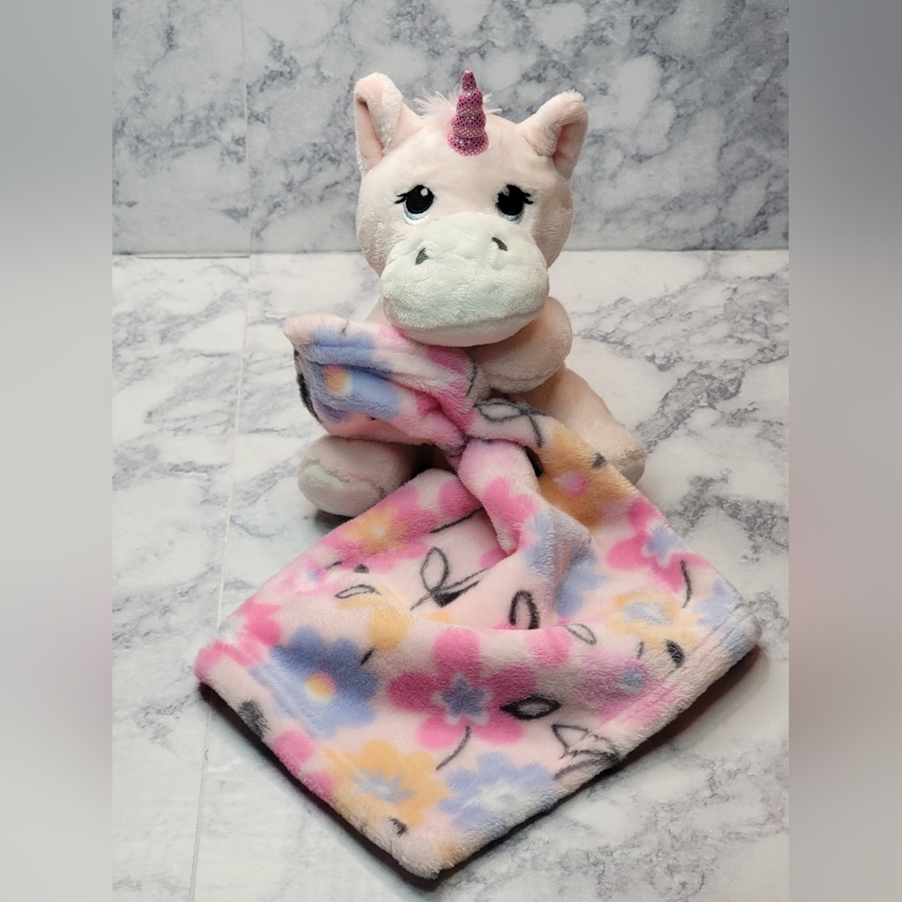 Little Beginnings PINK UNICORN Lovey Baby Security Blanket Cuddly Plush Toy